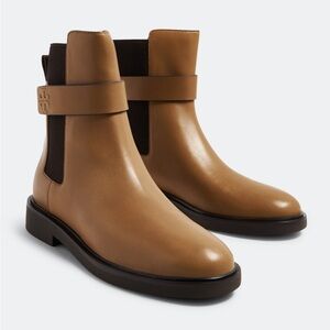 TORY BURCH Double T Chelsea Leather Boots